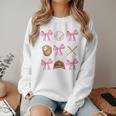 Baseball Coquette Bow Baseball Mama Baseball Mom Premium Women Crewneck Sweatshirt Baseball Coquette Bow Baseball Mama Baseball Mom Premium Women Crewneck Sweatshirt