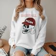 Baseball Mom Skull Sports Skeleton Women Crewneck Sweatshirt