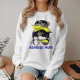 Colombia Baseball Mom Messy Bun Women Crewneck Sweatshirt