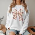 Coquette Bow Baseball Mama Baseball Mom Women Women Crewneck Sweatshirt