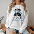 Guatemala Baseball Mom Messy Bun Women Crewneck Sweatshirt Guatemala Baseball Mom Messy Bun Women Crewneck Sweatshirt
