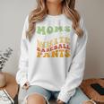 Moms Against Baseball Pants Retro Baseball Mom Raglan Baseball Tee Women Crewneck Sweatshirt