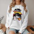 Spanish Baseball Mom Messy Bun Spain Baseball Girl Women Crewneck Sweatshirt Spanish Baseball Mom Messy Bun Spain Baseball Girl Women Crewneck Sweatshirt