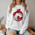 Womens Custom Baseball Mom Number 11 Heart For Mom Mommy Premium Women Crewneck Sweatshirt