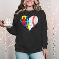 Autism Baseball Heart Autism Puzzle Baseball Mom Women Crewneck Sweatshirt Autism Baseball Heart Autism Puzzle Baseball Mom Women Crewneck Sweatshirt