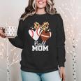 Ball Mom Football Baseball Mom Heart Women Crewneck Sweatshirt