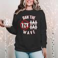 Baseball Ban The Wave Baseball Mom Player Coach Fan Women Crewneck Sweatshirt