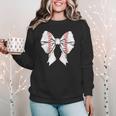 Baseball Mom Coquette Bow Mother's Day Baseball Mom Tees Women Crewneck Sweatshirt