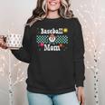 Baseball Mom Cute Retro Look Mothers Will Love Women Crewneck Sweatshirt Baseball Mom Cute Retro Look Mothers Will Love Women Crewneck Sweatshirt