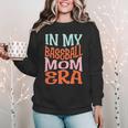 In My Baseball Mom Era Lover Groovy Retro Mother's Day Women Crewneck Sweatshirt