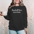 Baseball Mom Fueled By Caffeine Coffee Lover Baseball Team Women Crewneck Sweatshirt