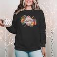 Baseball Mom With Garden Flowers Women Crewneck Sweatshirt Baseball Mom With Garden Flowers Women Crewneck Sweatshirt