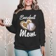Baseball Mom Grandma Leopard Baseball Lover Fan Women Crewneck Sweatshirt