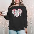 Baseball Mom Heart Women Crewneck Sweatshirt Baseball Mom Heart Women Crewneck Sweatshirt