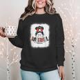 Baseball Mom Messy Bun Mommy Baseball Player Women Crewneck Sweatshirt Baseball Mom Messy Bun Mommy Baseball Player Women Crewneck Sweatshirt