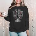 Baseball Mom My Son Will Be Waiting For You At Home Women Crewneck Sweatshirt Baseball Mom My Son Will Be Waiting For You At Home Women Crewneck Sweatshirt