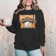 Baseball Mom Sports Orange Women Crewneck Sweatshirt
