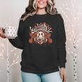 Baseball Mom Vintage Retro Groovy Sport Fan Mother Day Women Crewneck Sweatshirt