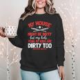 Baseball Moms My Kids Are Dirty Too Women Crewneck Sweatshirt