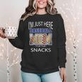 Baseball Sport I’m Just Here For The Snacks Baseball Mom Women Crewneck Sweatshirt Baseball Sport I’m Just Here For The Snacks Baseball Mom Women Crewneck Sweatshirt
