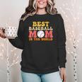 Best Baseball Mom In The World Baseball Women Crewneck Sweatshirt