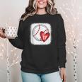 Bleached Custom Baseball Mom Number 17 Heart For Mom Women Crewneck Sweatshirt