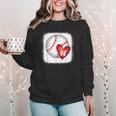 Bleached Custom Baseball Mom Number 68 Heart For Mom Women Crewneck Sweatshirt