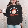 Busy Raising Ballers Baseball Mom Sons Women Crewneck Sweatshirt Busy Raising Ballers Baseball Mom Sons Women Crewneck Sweatshirt
