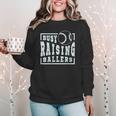 Busy Raising Ballers Graphic For Baseball Moms Women Crewneck Sweatshirt Busy Raising Ballers Graphic For Baseball Moms Women Crewneck Sweatshirt