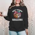 Busy Raising Ballers Basketball Baseball Mom For Women Women Crewneck Sweatshirt