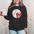 Custom Baseball Mom Number 87 Heart For Mom Mommy Women Crewneck Sweatshirt