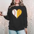 Cute Love Baseball Fast Pitch Softball Heart Baseball Mom Women Crewneck Sweatshirt Cute Love Baseball Fast Pitch Softball Heart Baseball Mom Women Crewneck Sweatshirt