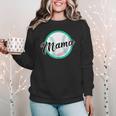 Cute Mama Script Font On Baseball Mom Women Crewneck Sweatshirt Cute Mama Script Font On Baseball Mom Women Crewneck Sweatshirt