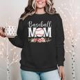Floral Baseball Mom Mother's Day Cute Baseball Mama Mommy Women Crewneck Sweatshirt Floral Baseball Mom Mother's Day Cute Baseball Mama Mommy Women Crewneck Sweatshirt
