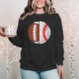 Football Baseball Player Football Baseball Mom Women Crewneck Sweatshirt