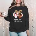 Game Day Vibes Football Baseball Mom Heart Women Crewneck Sweatshirt