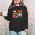 Groovy Retro I Love Hot Baseball Moms With After Game Snacks Women Crewneck Sweatshirt Groovy Retro I Love Hot Baseball Moms With After Game Snacks Women Crewneck Sweatshirt