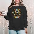 Groovy Retro One Thankful Baseball Mom Thanksgiving Fall Women Crewneck Sweatshirt Groovy Retro One Thankful Baseball Mom Thanksgiving Fall Women Crewneck Sweatshirt