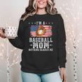 I'm a Baseball Mom Nothing Scares Me Baseball Women Crewneck Sweatshirt