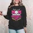 Just A Good Mom With A Baseball Bat Baseball Mom Women Crewneck Sweatshirt