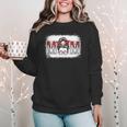 Leopard Baseball Mom Mama Mother's Day Son Daughter Boys Women Crewneck Sweatshirt