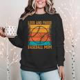 Loud And Proud Baseball Mom Vibrant Colorful Stripe Women Crewneck Sweatshirt