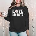 I Love My Boys Baseball Moms Women Crewneck Sweatshirt I Love My Boys Baseball Moms Women Crewneck Sweatshirt