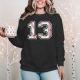 Lucky Number 13 Baseball Mom Baseball Number 13 Lucky 13 Women Crewneck Sweatshirt Lucky Number 13 Baseball Mom Baseball Number 13 Lucky 13 Women Crewneck Sweatshirt
