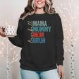 Mama Mommy Mom Bruh Baseball Mom Lover Mother's Day Women Crewneck Sweatshirt