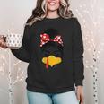 Messy Bun Baseball Mom Turkey Face Matching Thanksgiving Women Crewneck Sweatshirt Messy Bun Baseball Mom Turkey Face Matching Thanksgiving Women Crewneck Sweatshirt