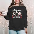 Mom Of Both Soccer Baseball Mom Of A Baseball Soccer Player Women Crewneck Sweatshirt Mom Of Both Soccer Baseball Mom Of A Baseball Soccer Player Women Crewneck Sweatshirt