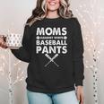 Moms Against Baseball Pants Baseball Mom Mother's Day Women Crewneck Sweatshirt Moms Against Baseball Pants Baseball Mom Mother's Day Women Crewneck Sweatshirt