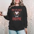 No Place Like Home Baseball Mom Kids Family Fun Women Crewneck Sweatshirt