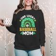 One Lucky Baseball Mom St Patricks Day Rainbow Mother Mama Women Crewneck Sweatshirt One Lucky Baseball Mom St Patricks Day Rainbow Mother Mama Women Crewneck Sweatshirt